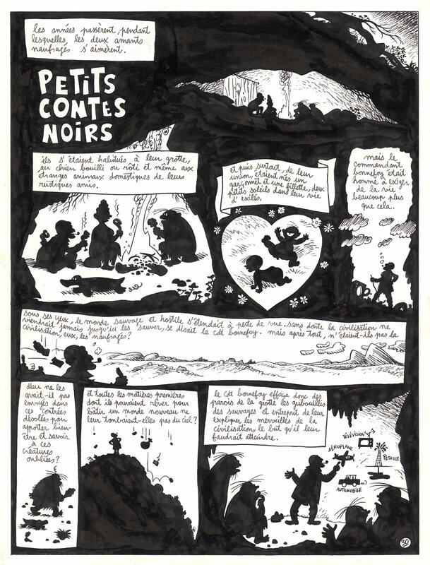 En vente - Frank Le Gall, Petits contes noirs - La fin du monde et autres petits contes noirs, Tome 1 - Planche originale