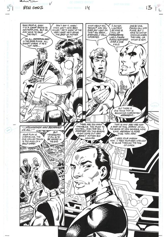 En vente - John Byrne, Bob Wiacek, New gods # 14 page 13 - Planche originale