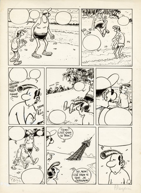 En vente - Frank Margerin – Planche originale de Bananes Métalliques - Planche originale