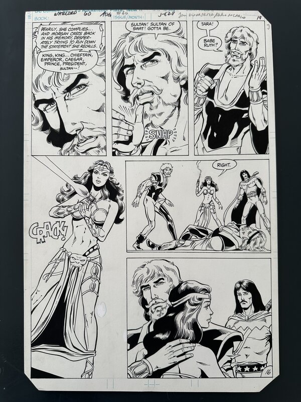 En vente - Jan Duursema, Mike DeCarlo, Planche Originale Jan Duursema The Warlord #60 page 19 DC Comics 1982 - Planche originale