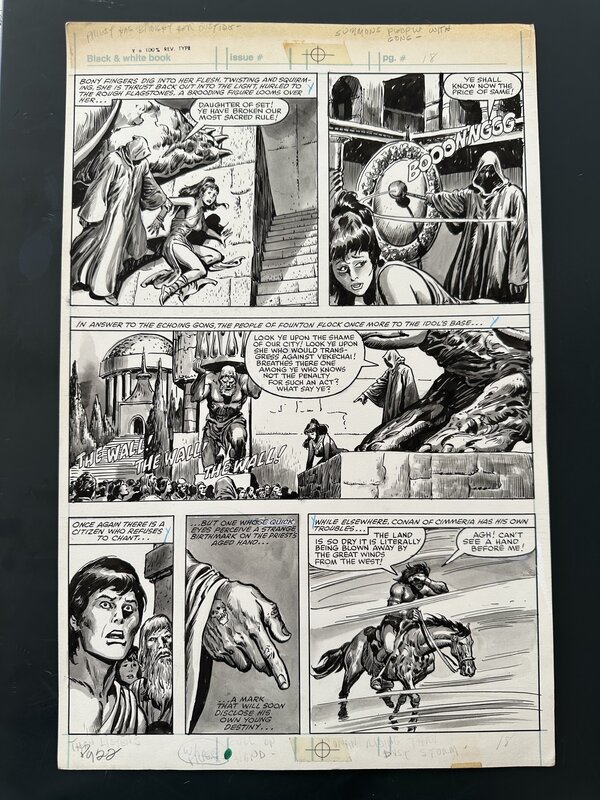 En vente - John Buscema, Ernie Chan, Planche Originale John Buscema Savage Sword Of Conan #72 page 22 Marvel Comics 1982 - Planche originale