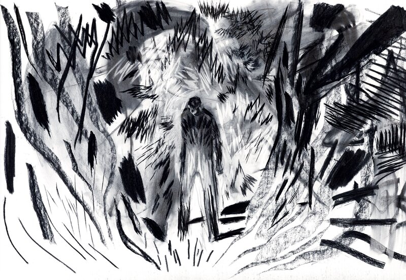 For sale - Cyril Pedrosa, Journal d'une Bataille - La Forêt de Feu - Original Illustration