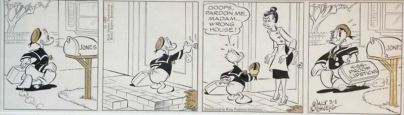 Al Taliaferro, Daily Strip Donald du 1er mars 1963 - Planche originale