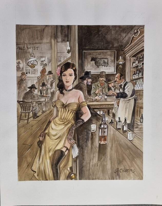 For sale - Jean-François Charles, Peinture à l'acrylique - Ouest sauvage - Original Illustration