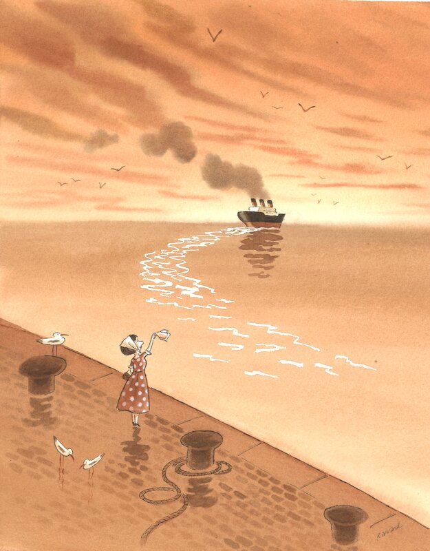 For sale - François Ravard - Sur le chemin de Reinette - Original Illustration
