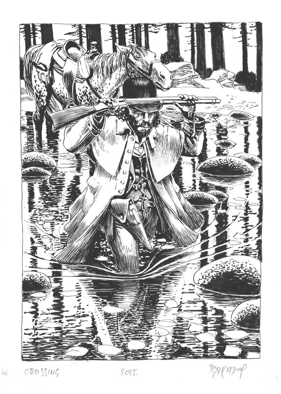 For sale - Igor Kordey, Marshal Bass - CROSSING - Original Illustration