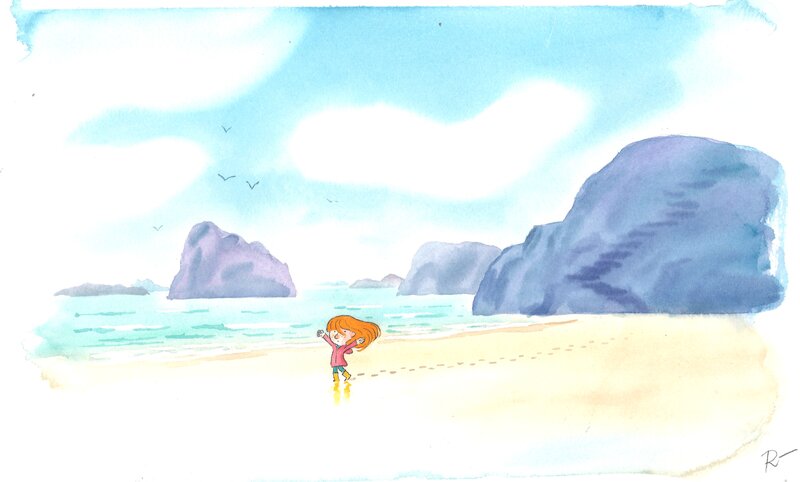 En vente - François Ravard - Sur le chemin de Reinette - Illustration originale