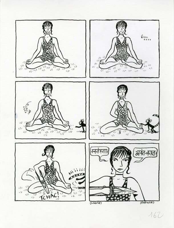 En vente - Fred Bernard – La patience du Tigre – planche 162 - Planche originale