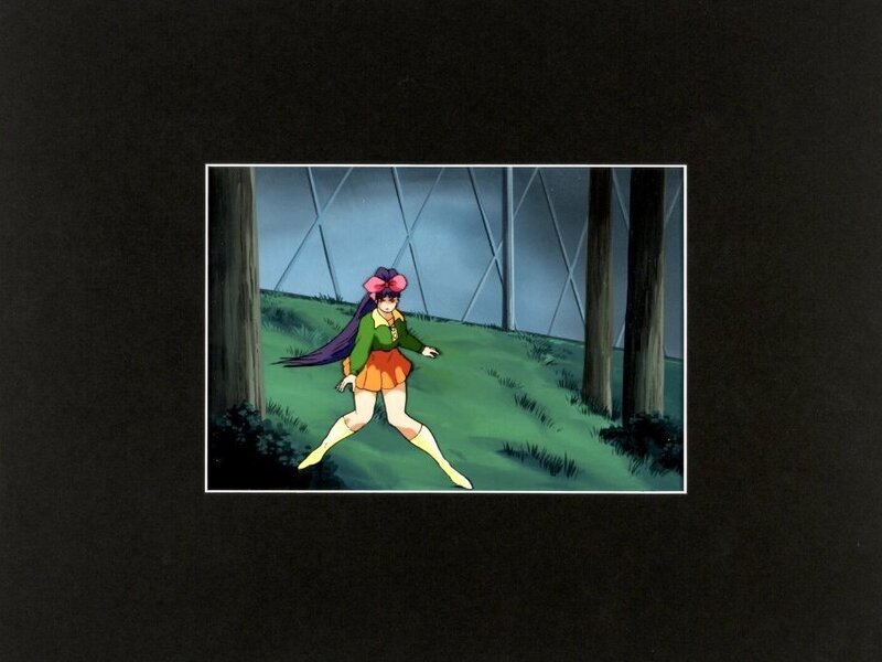 Toshio Maeda, La Blue Girl, Miko Mido et Yaku, 3 cellulos de production et fond (Key Master) originaux (Dandelion, c. 1992-96) - Original art
