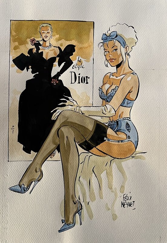 Meynet - La Parisienne Couture DIOR - Original Illustration