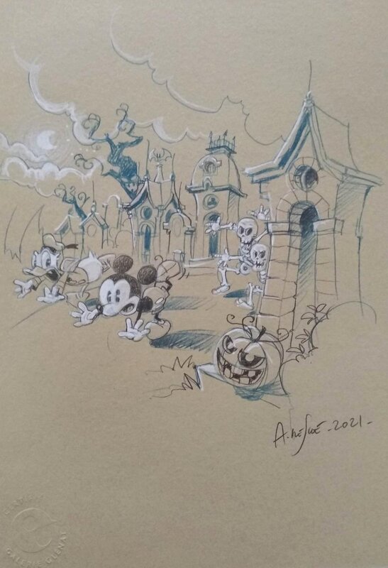 Alexis Nesme, Illustration Horrifikland - Mickey & Donald - Illustration originale