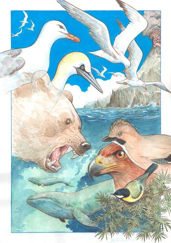 En vente - Federico Bertolucci, Frédéric Brrémaud, Illustration pour le portfolio de Love - Illustration originale