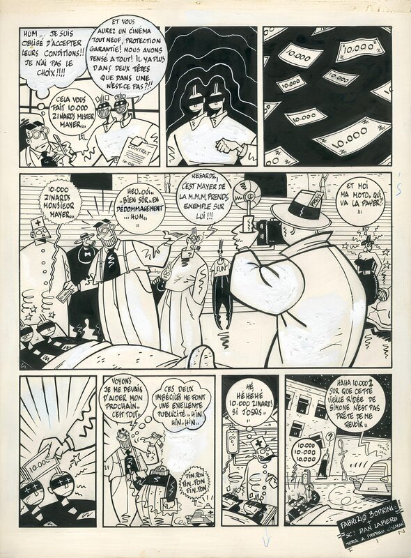 En vente - Fabrizio Borrini, Suplex et Caltex - L'homme statue - Planche originale