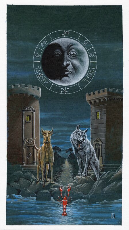 For sale - Jean-Michel NICOLLET – TAROT – Arcane 18 - Original Illustration