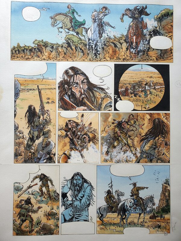 Tiburce Oger, LA PISTE DES OMBRES   T3 LES ECORCHES   couleur directe - Planche originale