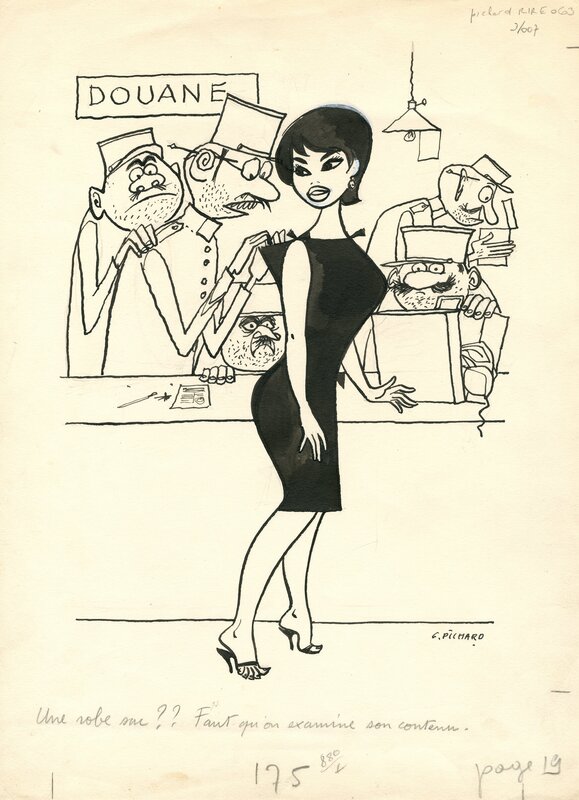 En vente - Douane par Georges Pichard - Illustration originale