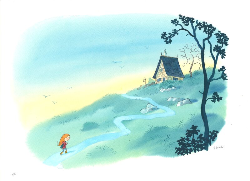 For sale - François Ravard - Sur le chemin de Reinette - Original Illustration