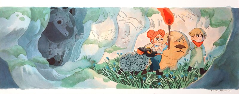 En vente - Amélie Flechais, Jonathan Garnier, Amélie Fléchais - Bergères Guerrières Les novices p.27-28 - Illustration originale
