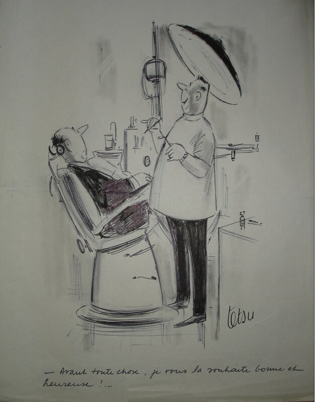 Tetsu, Très bonne année ! (Dentiste) - Illustration originale