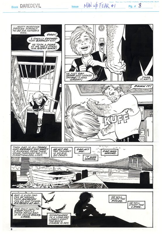 John Romita Jr., Man Without Fear 1 page 8 - Original art