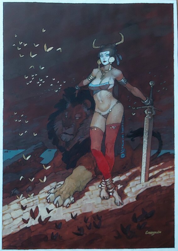 Guerrière par Didier Cassegrain - Illustration originale