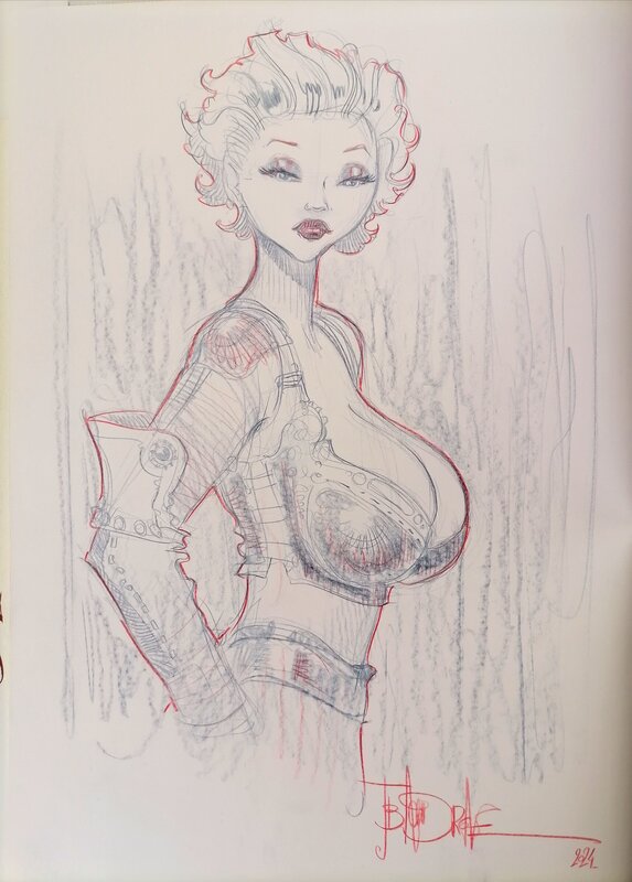 En vente - Jean Baptiste Andreae, Pulpeuse Manie ganza - Illustration originale
