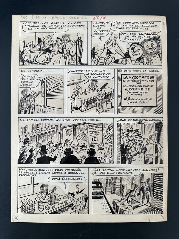En vente - René Pellos Planche Originale 