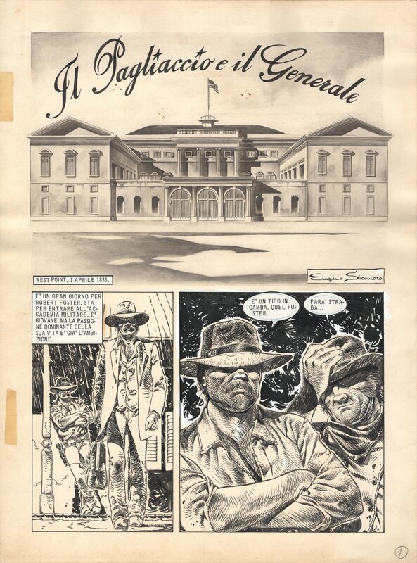 En vente - Eugenio Sicomoro, Il pagliaccio e il generale [Lanciostory, 26/1980] - Illustration originale
