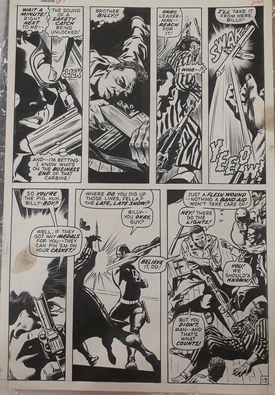 Gene Colan, Syd Shores, Roy Thomas, Daredevil issue 69 page 19 (1970) - Original art