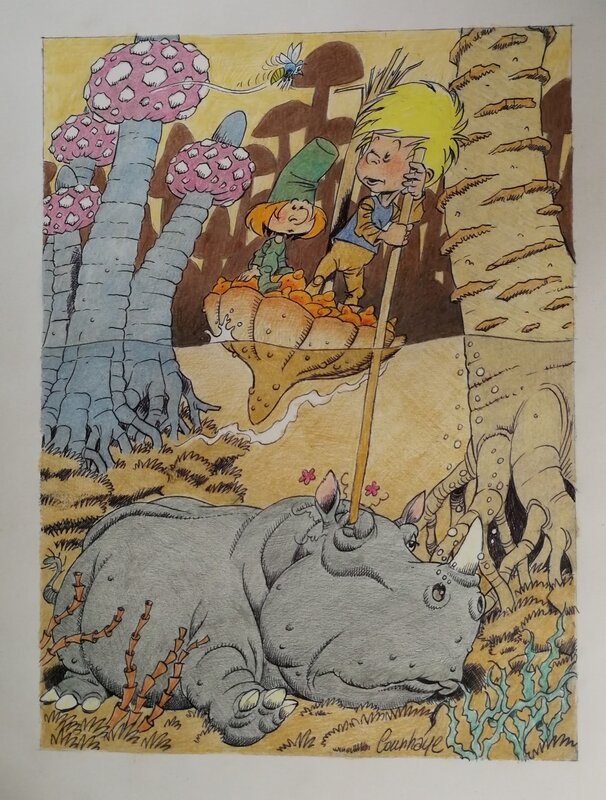 Géo & Tafta 7 by Guy Counhaye - Original Illustration