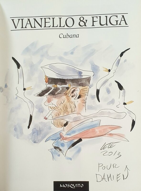 Dessin de Vianello à l'aquarelle- Cubana - Dédicace