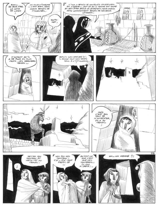 La nuit de l'inca par Frantz Duchazeau - Planche originale