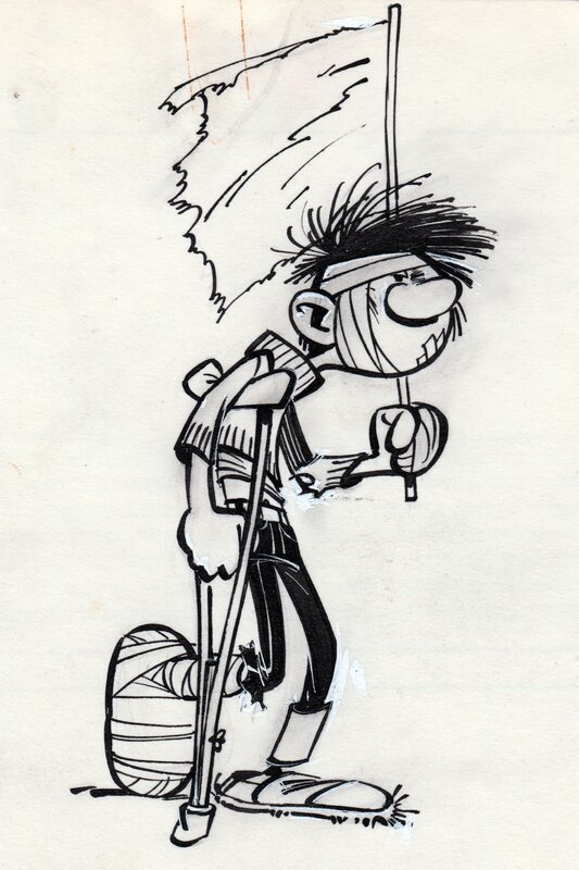 André Franquin, Gaston Lagaffe - Massacre - Original Illustration