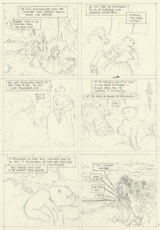 Kerascoët, Joann Sfar, Lewis Trondheim, Donjon Crépuscule - Crayonné Le dojo du lagon - Comic Strip