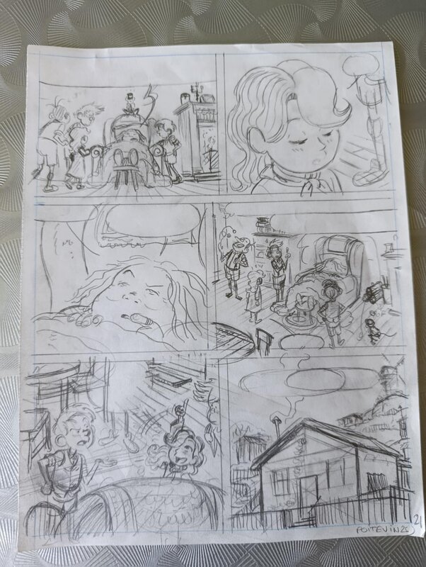 En vente - Arnaud Poitevin, Crayonné Planche Les Spectaculaires - Planche originale
