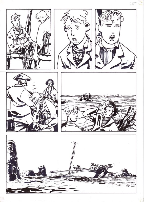 En vente - Trois éclats blancs par Bruno Le Floc'h - Planche originale
