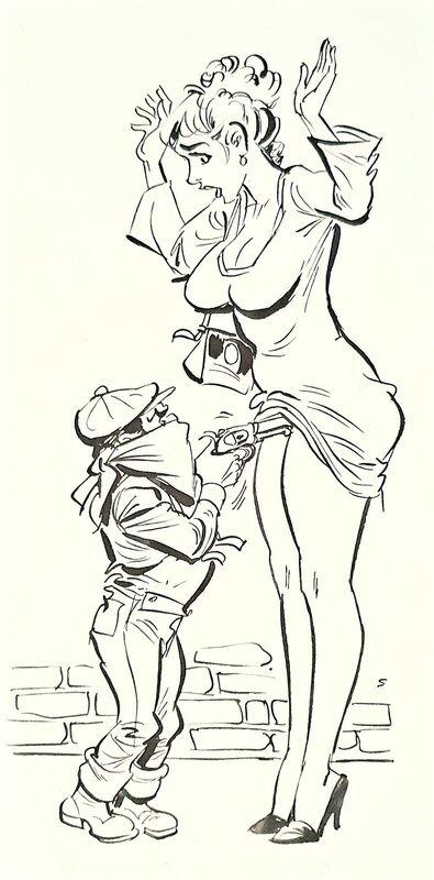 inconnu, Pas touche au porte-jarretelles ! - Original Illustration