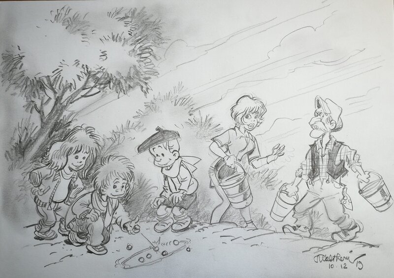Natacha et ses amis by François Walthéry - Original Illustration