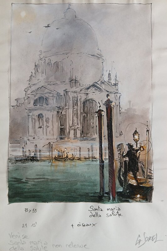Guillaume Sorel, Santa Maria, esquisse originale - Illustration originale