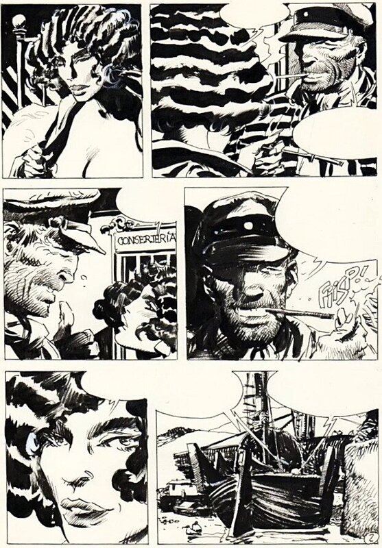 Breccia Enrique, Indico Jim, La diosa tiburón, chapitre 2, planche n°2, 1989. - Planche originale