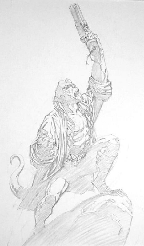 Bernie Wrightson, Dark Horse Presents #100 Hellboy Cover Prelim - Original Illustration