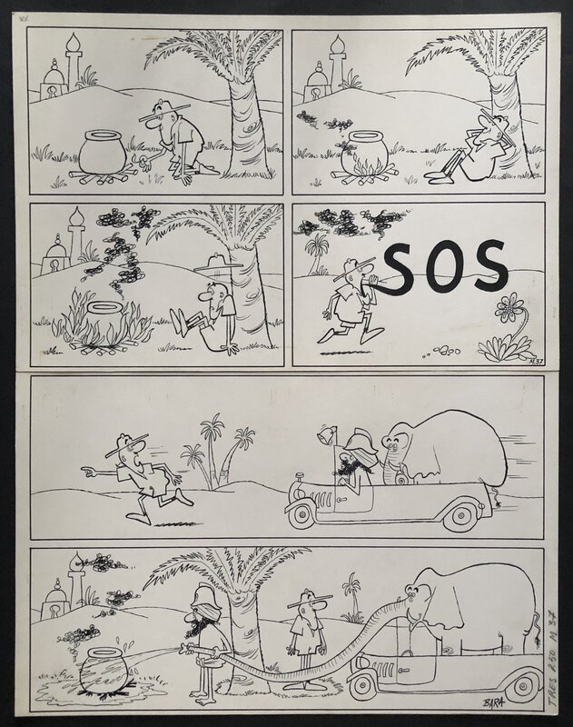 Bara, Max l’explorateur - Gag d’une planche pour le journal Tintin. - Comic Strip
