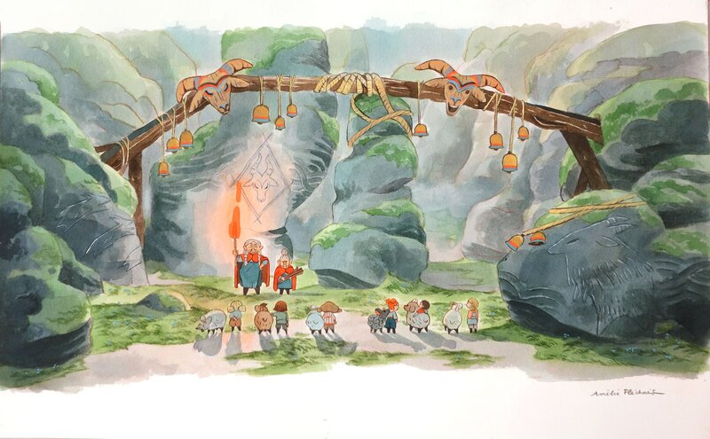 En vente - Amélie Flechais, Jonathan Garnier, Amélie Fléchais - Bergères Guerrières Les novices p.19-20 - Illustration originale