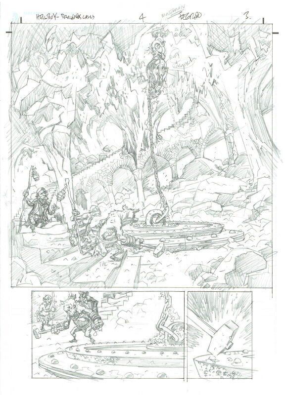 Duncan Fegredo, Hellboy Darkness Calls Book 4 page 3 Pencils - Planche originale