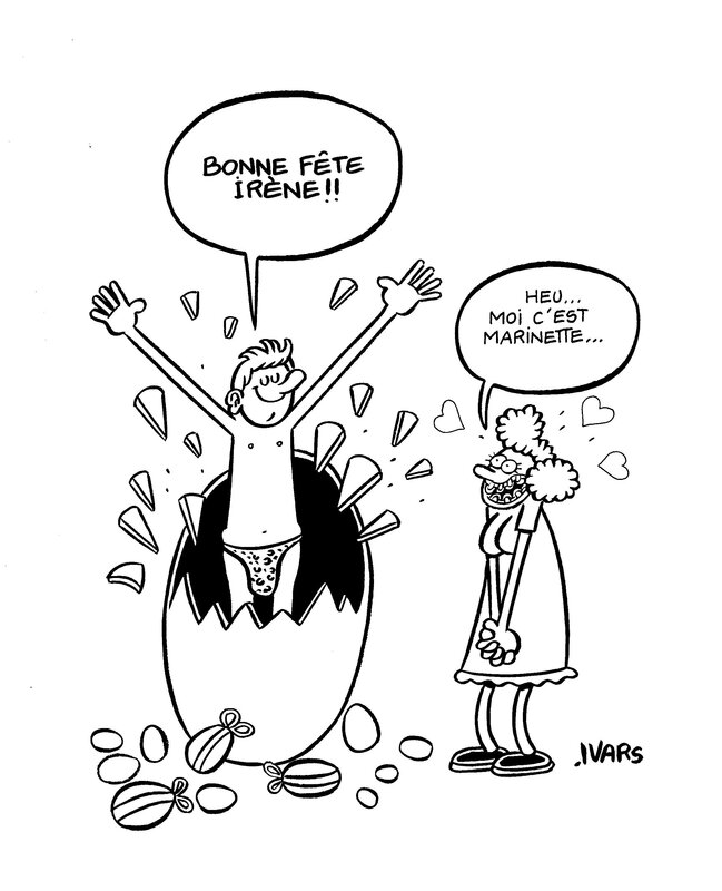 En vente - Bonne fête Irène!! par Éric Ivars - Illustration originale