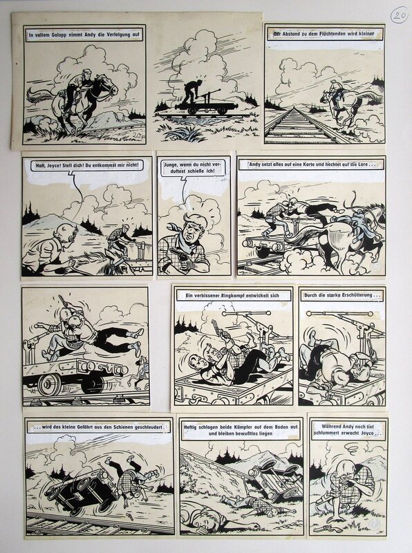 Karel Verschuere, Willy Vandersteen, Bessy #29 - Onrust in Redskin City pagina 20 - Verschuere / Vandersteen - Planche originale
