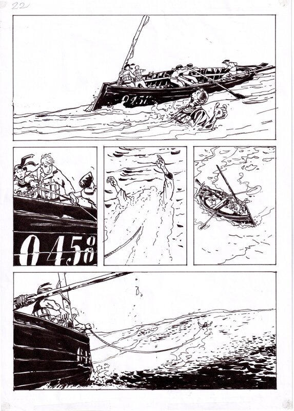 En vente - Trois éclats blancs par Bruno Le Floc'h - Planche originale
