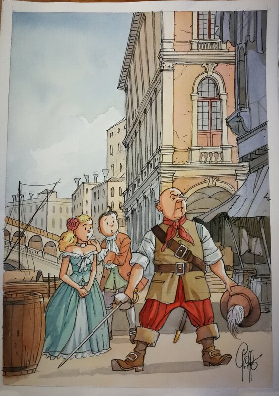 Griffo, Bob et Bobette à Venise - Original Illustration