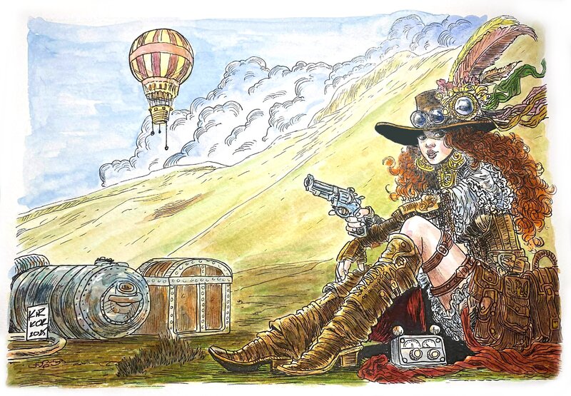 Arkadiusz Klimek, Planétoïde sans loi / Planetoida bezprawia - Sierra - colour - Original Illustration