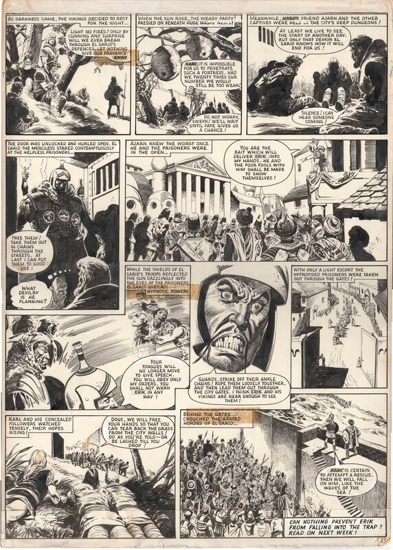 En vente - Don Lawrence, Ted Cowan, Karl the Viking [El Sarid The Merciless] - Planche originale